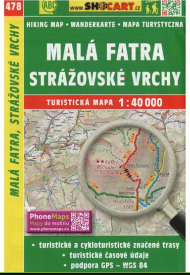 Карта Malá Fatra, Strážovské vrchy 1: 40000